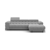 Canapé d'angle droit convertible Gris confort premium 285x99x181cm FILTRO 