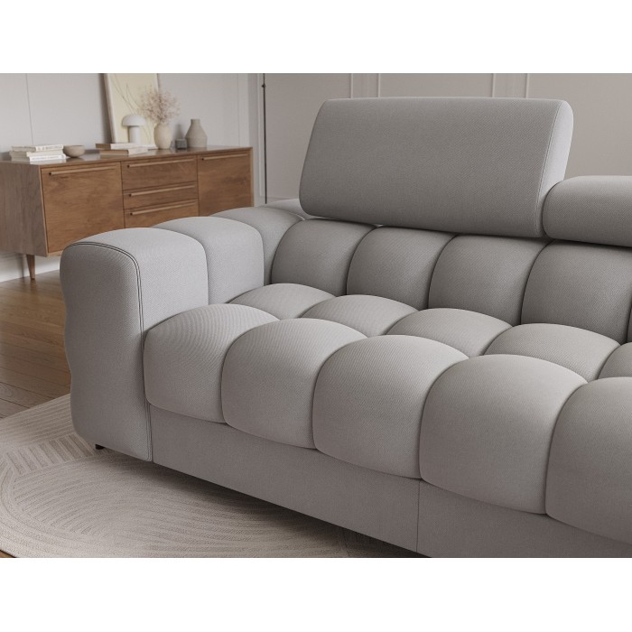 Canapé d'angle droit convertible Gris confort premium 285x99x181cm FILTRO 