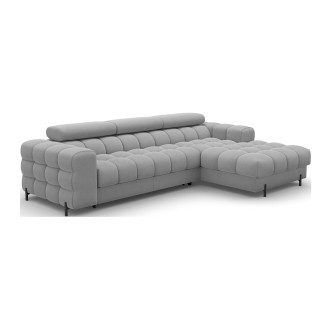 Canapé d'angle droit convertible Gris confort premium 285x99x181cm FILTRO 