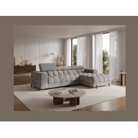 Canapé d'angle droit convertible Gris confort premium 285x99x181cm FILTRO 