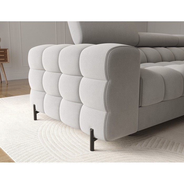 Canapé d'angle droit convertible Gris confort premium 285x99x181cm FILTRO 