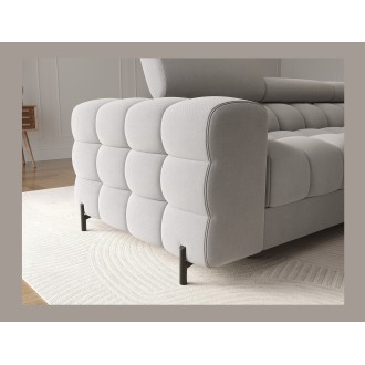 Canapé d'angle droit convertible Gris confort premium 285x99x181cm FILTRO 