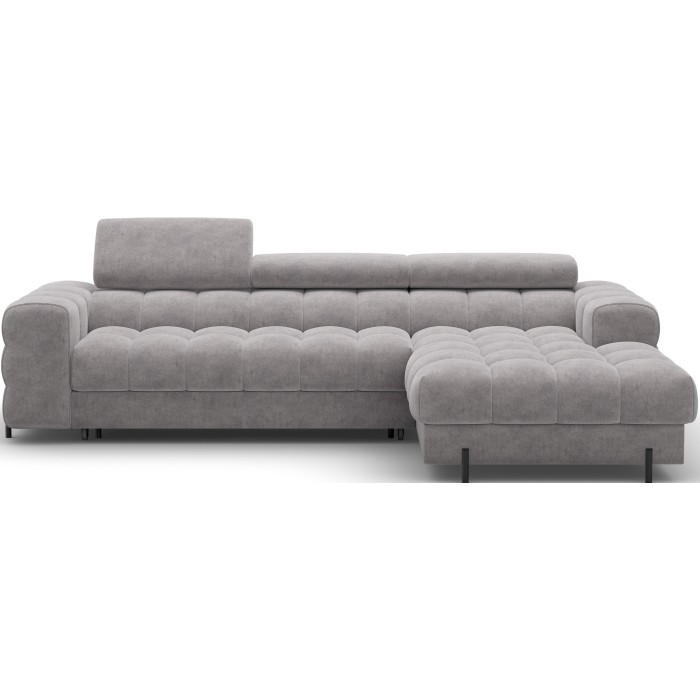 Canapé d'angle droit convertible Gris foncé chiné design élégant 285x99x181cm FILTRO 