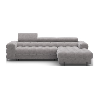 Canapé d'angle droit convertible Gris foncé chiné design élégant 285x99x181cm FILTRO 