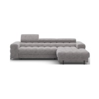 Canapé d'angle droit convertible Gris foncé chiné design élégant 285x99x181cm FILTRO 