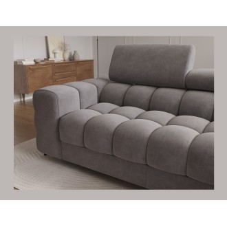 Canapé d'angle droit convertible Gris foncé chiné design élégant 285x99x181cm FILTRO 