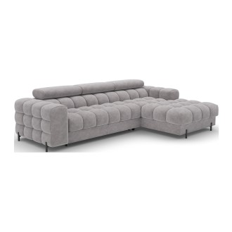 Canapé d'angle droit convertible Gris foncé chiné design élégant 285x99x181cm FILTRO 