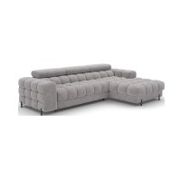 Canapé d'angle droit convertible Gris foncé chiné design élégant 285x99x181cm FILTRO 
