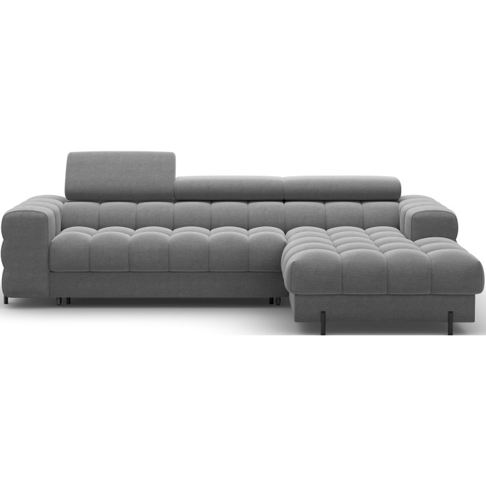 Canapé d'angle droit convertible Gris foncé confort premium 285x99x181cm FILTRO 