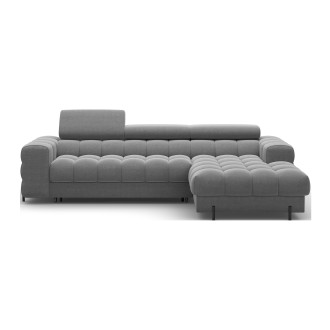 Canapé d'angle droit convertible Gris foncé confort premium 285x99x181cm FILTRO 