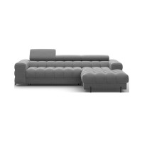 Canapé d'angle droit convertible Gris foncé confort premium 285x99x181cm FILTRO 
