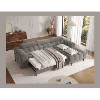 Canapé d'angle droit convertible Gris foncé confort premium 285x99x181cm FILTRO 