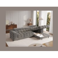 Canapé d'angle droit convertible Gris foncé confort premium 285x99x181cm FILTRO 