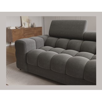 Canapé d'angle droit convertible Gris foncé confort premium 285x99x181cm FILTRO 