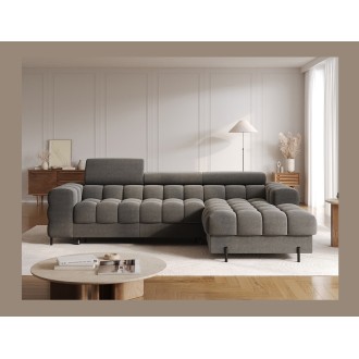 Canapé d'angle droit convertible Gris foncé confort premium 285x99x181cm FILTRO 