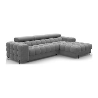 Canapé d'angle droit convertible Gris foncé confort premium 285x99x181cm FILTRO 