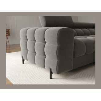 Canapé d'angle droit convertible Gris foncé confort premium 285x99x181cm FILTRO 