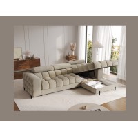 Canapé d'angle droit convertible Beige design élégant 285x99x181cm FILTRO 