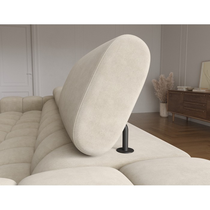 Canapé d'angle droit convertible Beige design élégant 285x99x181cm FILTRO 