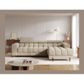 Canapé d'angle droit convertible Beige design élégant 285x99x181cm FILTRO 