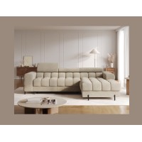Canapé d'angle droit convertible Beige design élégant 285x99x181cm FILTRO 