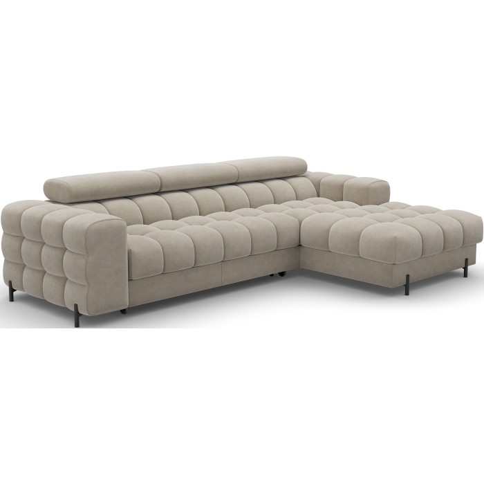 Canapé d'angle droit convertible Beige design élégant 285x99x181cm FILTRO 
