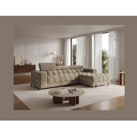 Canapé d'angle droit convertible Beige design élégant 285x99x181cm FILTRO 