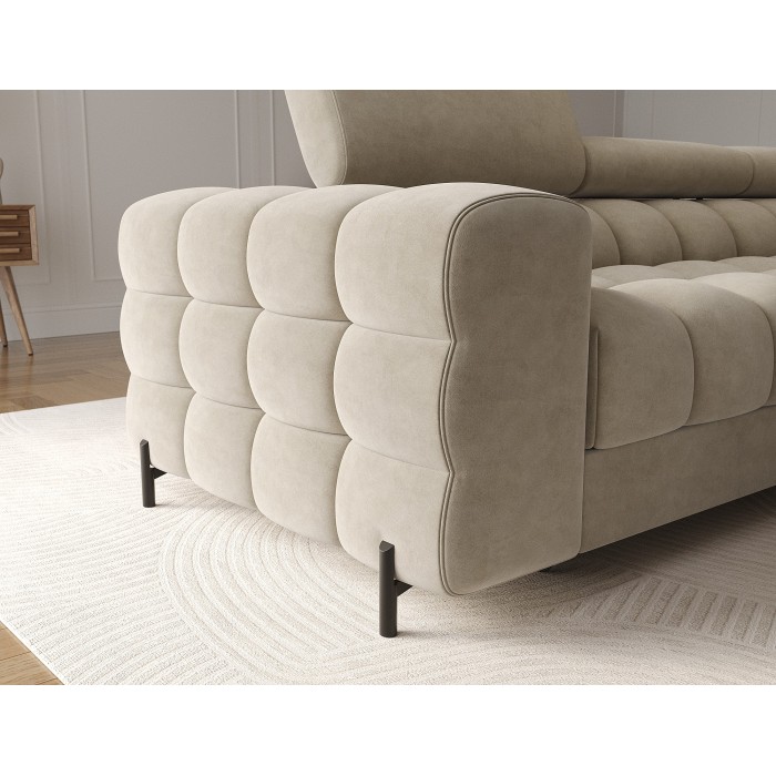 Canapé d'angle droit convertible Beige design élégant 285x99x181cm FILTRO 