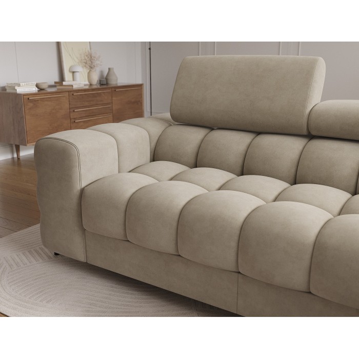 Canapé d'angle droit convertible Beige design élégant 285x99x181cm FILTRO 