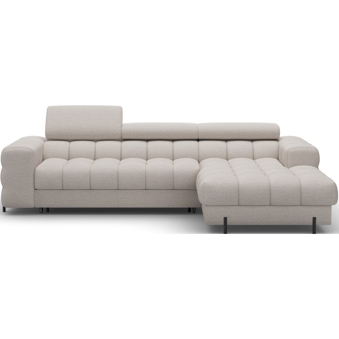 Canapé d'angle droit convertible Beige allure contemporaine 285x99x181cm FILTRO 