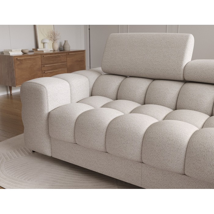 Canapé d'angle droit convertible Beige allure contemporaine 285x99x181cm FILTRO 