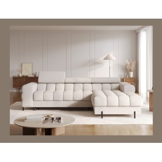 Canapé d'angle droit convertible Beige allure contemporaine 285x99x181cm FILTRO 