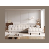 Canapé d'angle droit convertible Beige allure contemporaine 285x99x181cm FILTRO 