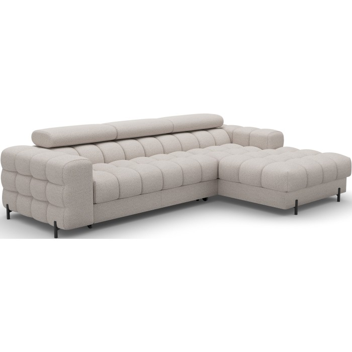 Canapé d'angle droit convertible Beige allure contemporaine 285x99x181cm FILTRO 