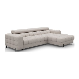 Canapé d'angle droit convertible Beige allure contemporaine 285x99x181cm FILTRO 