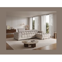 Canapé d'angle droit convertible Beige allure contemporaine 285x99x181cm FILTRO 