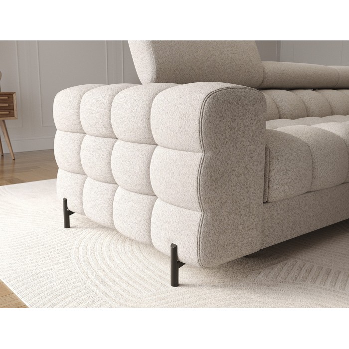 Canapé d'angle droit convertible Beige allure contemporaine 285x99x181cm FILTRO 