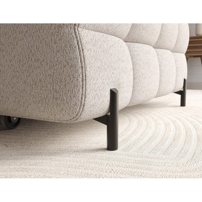Canapé d'angle droit convertible Beige allure contemporaine 285x99x181cm FILTRO 