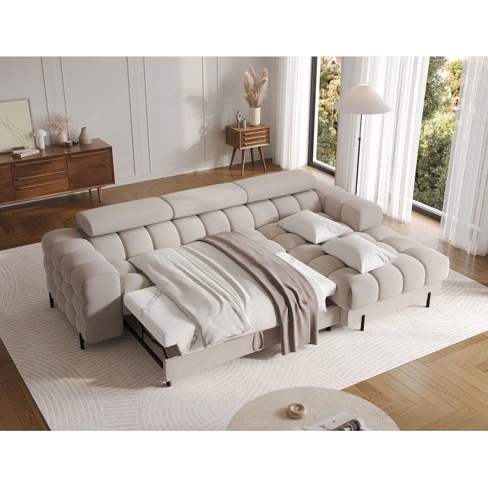 Canapé d'angle droit convertible Beige confort premium 285x99x181cm FILTRO 