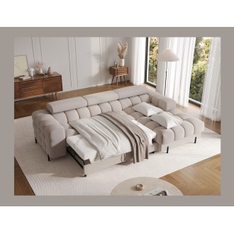 Canapé d'angle droit convertible Beige confort premium 285x99x181cm FILTRO 