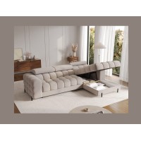 Canapé d'angle droit convertible Beige confort premium 285x99x181cm FILTRO 