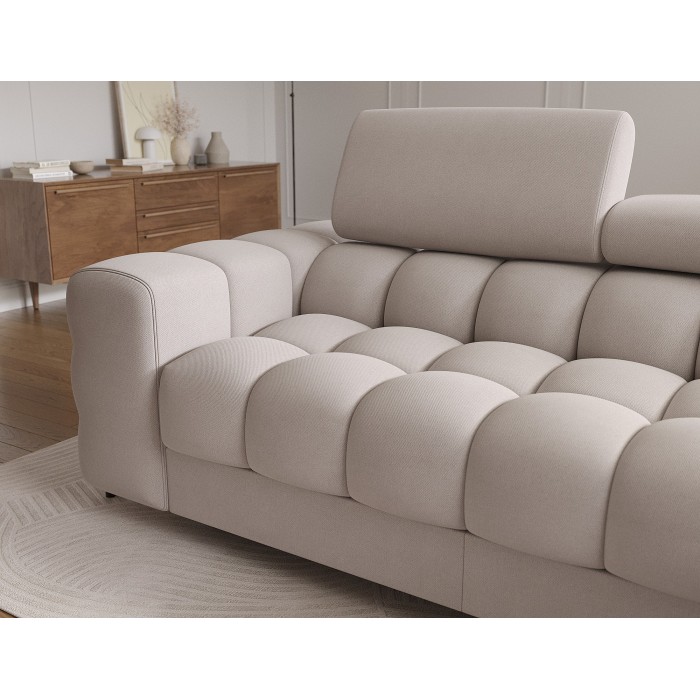 Canapé d'angle droit convertible Beige confort premium 285x99x181cm FILTRO 