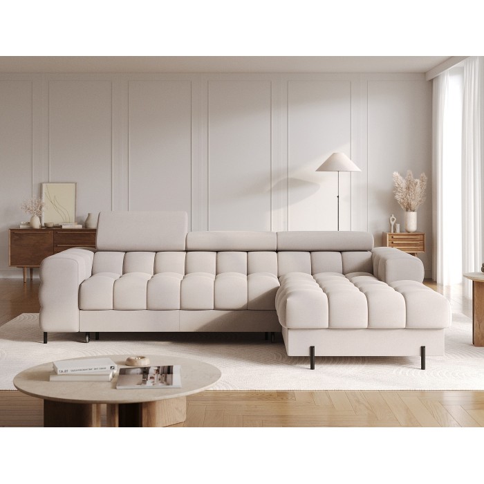 Canapé d'angle droit convertible Beige confort premium 285x99x181cm FILTRO 