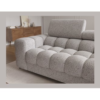 Canapé d'angle droit convertible Gris chiné élégance moderne 285x99x181cm FILTRO 