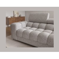 Canapé d'angle droit convertible Gris chiné élégance moderne 285x99x181cm FILTRO 