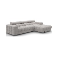Canapé d'angle droit convertible Gris chiné élégance moderne 285x99x181cm FILTRO 