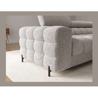 Canapé d'angle droit convertible Gris chiné élégance moderne 285x99x181cm FILTRO 