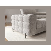Canapé d'angle droit convertible Gris chiné élégance moderne 285x99x181cm FILTRO 