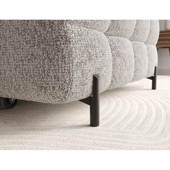Canapé d'angle droit convertible Gris chiné élégance moderne 285x99x181cm FILTRO 