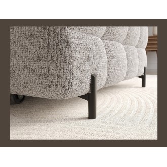 Canapé d'angle droit convertible Gris chiné élégance moderne 285x99x181cm FILTRO 